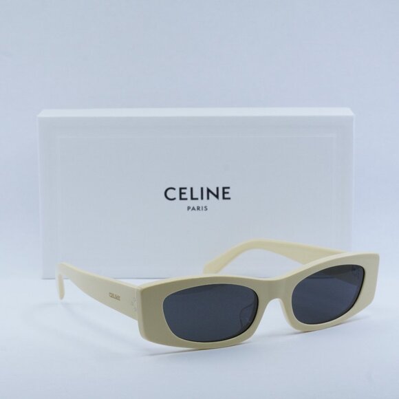 Celine CL40245U 39A Rectangle Sunglasses - Shiny Butter/Smoke - Picture 5 of 13